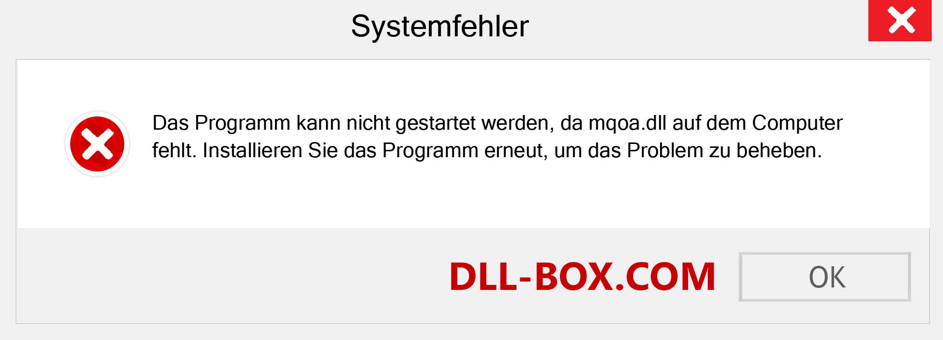 mqoa.dll-Datei fehlt?. Download für Windows 7, 8, 10 - Fix mqoa dll Missing Error unter Windows, Fotos, Bildern