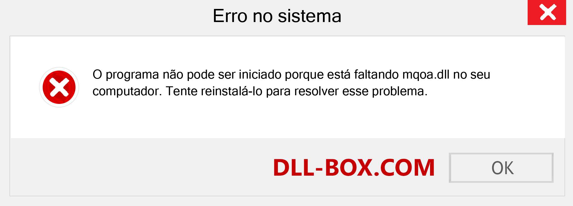 Arquivo mqoa.dll ausente ?. Download para Windows 7, 8, 10 - Correção de erro ausente mqoa dll no Windows, fotos, imagens